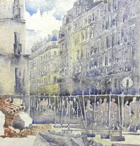 Gare Saint Lazare aquarelle Paris