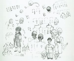 Recherche et croquis de personnages par Akira Toriyama