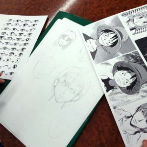 Dessin d'élève du cours de manga