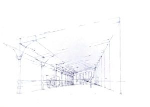 dessin halle Baltard stage atelier perspective