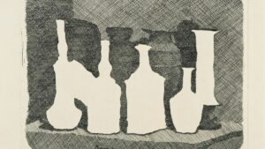 Dessin nature morte Morandi