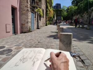dessin à Montmartre avec Michel Perot