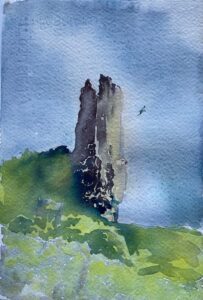 Chateau écossais - cours d'aquarelle avec Michel Perot